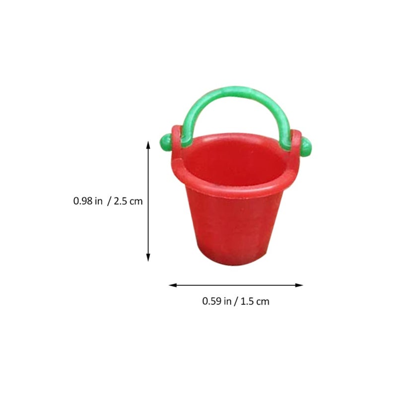 NUOBESTY Miniature Buckets Model 10 Pcs Dollhouse Buckets, 1: 12 Mini Buckets Model Miniature Buckets Dollhouse Accessories Small House Scene Layout Props for Mini House Buckets - Image 5